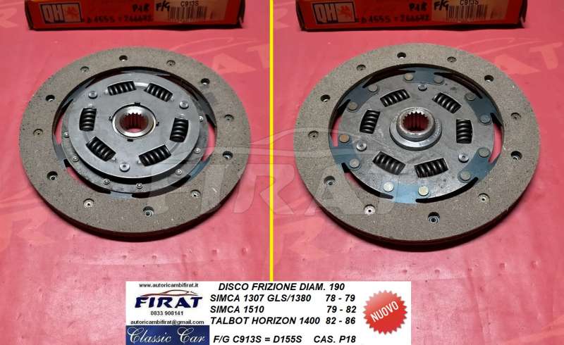 DISCO FRIZIONE SIMCA 1307/1308 DIAM.190 (C913S) - Clicca l'immagine per chiudere